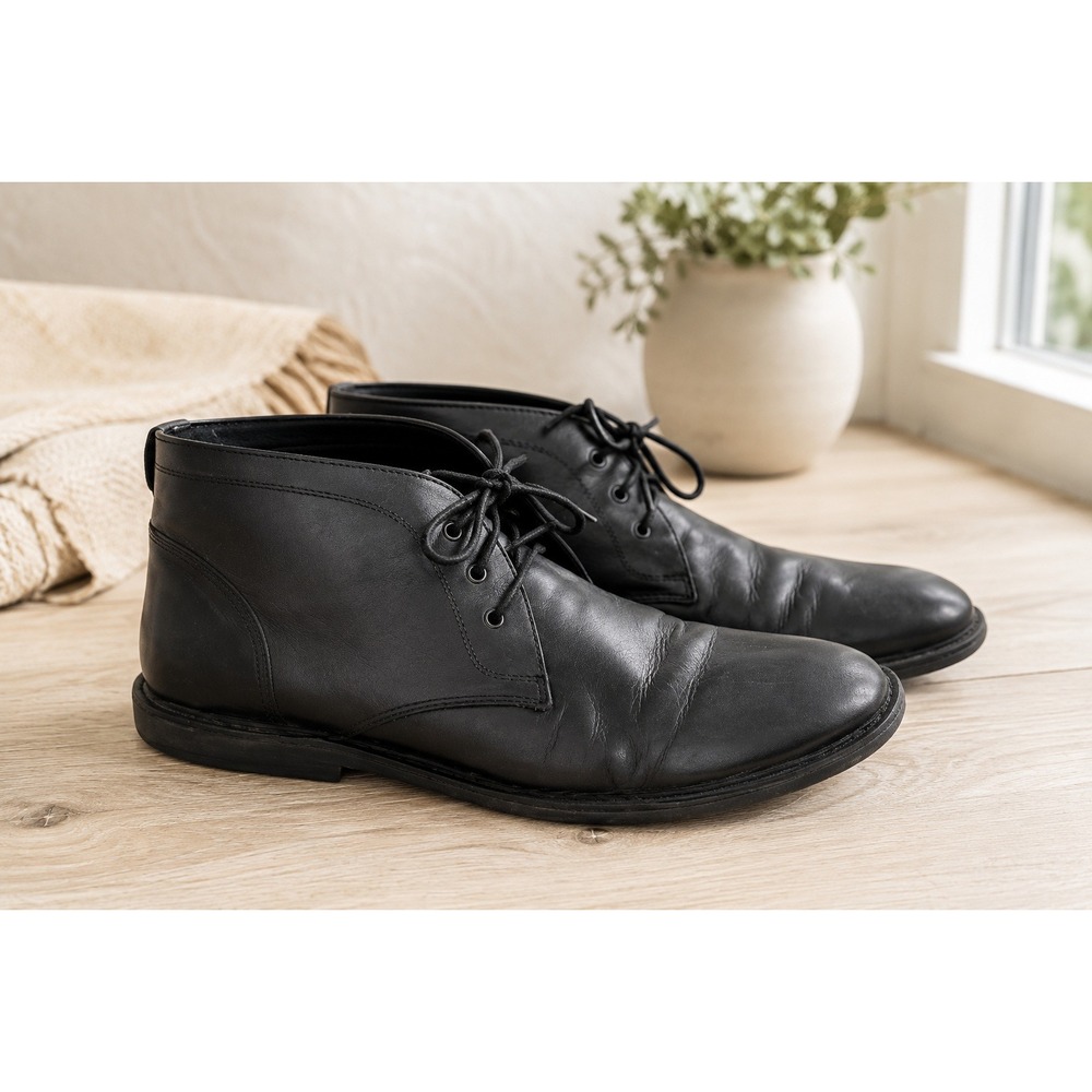 Crown Vintage Casper MI3129 Black Leather Chukka Boots Mens 13 Desert Boots
